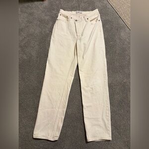 Abercrombie and Fitch High-Rise Cream “The Dad” Jeans
